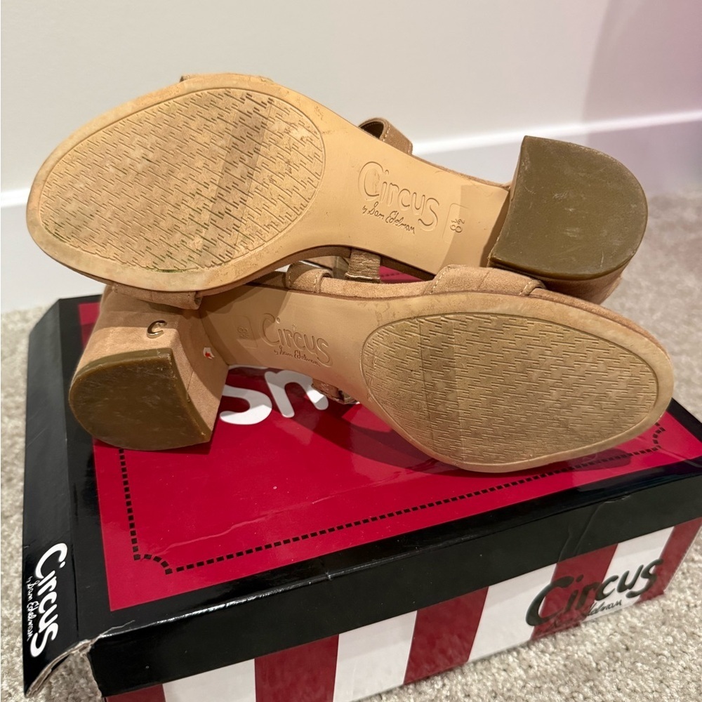 Circus by Sam Edelman Tan Suede Strappy Heeled Sandals - Picture 8 of 8